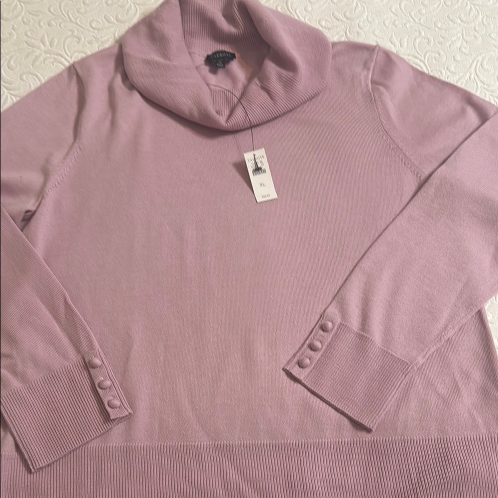 Women's Pink Cowl Neck Sweater